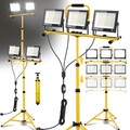 50-300W LED Fluter Flutlicht Außen Strahler Gelb Stativ Baustrahler Scheinwerfer