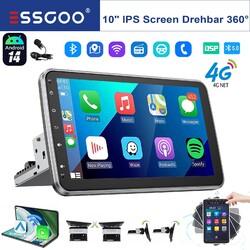 8 Core 6+128G 10"Autoradio Android 14 Carplay GPS 1 DIN 360° Drehbar Bildschirm