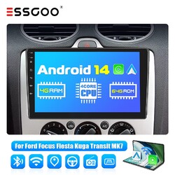 Für Ford Focus Transit MK7 S-Max Autoradio 4+64G Android 14 Auto Carplay GPS RDS