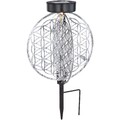 LUXUS SOLARLEUCHTE AUßENLEUCHTE GARTENLEUCHTE RUND SOLARLAMPE SILBER 77636746