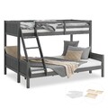 Etagenbett 90 140 x200 cm Kinder Matratze Bett Gestell Hochbett Grau Homestyle4u