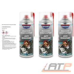3x 400ml PRESTO MARDER SCHUTZ SPRAY MARDERSPRAY MARDERSCHRECK ABWEHRSPRAYDie Nr.1* für Autoteile: Top-Preis-Leistungs-Verhältnis