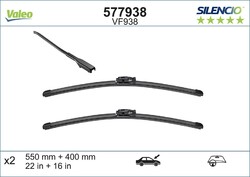 Wischblatt Scheibenwischer SILENCIO FLAT BLADE SET VALEO 577938 für DACIA LODGY