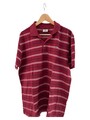 Lacoste Poloshirt Herren Gr. 2XL Rot Gestreift Kurzarm Baumwolle Logo
