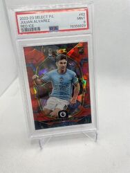 2022/23 Panini Premier League Select Julian Alvarez RC RED ICE  PSA 9 City