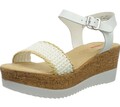 s.Oliver Sandale Pantolette Sandalette Leder Plateauschuh Gr. 41 Weiß 125 Damen
