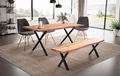 Esstisch FineBuy Esszimmertisch 120 cm Akazie Massivholz Küchentisch Baumkante