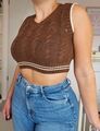 Pullunder Strickweste mit Zopfmuster Braun Stradivarius S