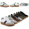 Damen Sneaker Low Bequeme Schnürer Basic Schuhe 841309