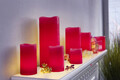 8er Set LED Echtwachskerzen Kerzen Flackerlicht Timer rot Deko Weihnachten - NEU