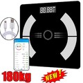 Personenwaage Digital Bluetooth Körperfettwaage APP Waage 180 kg Schwarz DHL