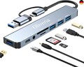 USB C Hub 3.0, 8 in 2 USB Hub 3.0 Multiport Adapter mit SD&TF Kartenleser,