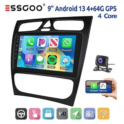 Autoradio Carplay Android 13 4+64G GPS + Cam Für Mercedes Benz C/CLK Klasse W209