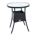 Polyrattan Beistelltisch Gartentisch Rattan Tisch Balkontisch Gartenmöbel Rund