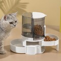 2in1 Wasser- und Futterspender Katzen Futterautomat Wasserspender Futterstation