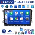 1+32G Android 13 Carplay Autoradio NAVI +KAM Für VW GOLF 5 6 Touran Caddy Tiguan