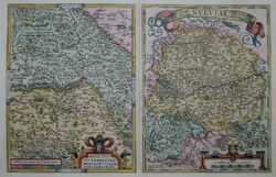 Basel + Schwaben - Basiliensis Territorii + Sueviae - Ortelius 1592 - Original