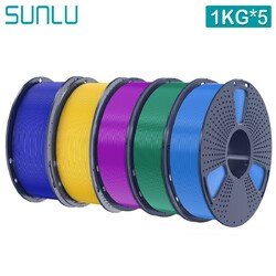 SUNLU PLA+2.0 5KG 10KG 3D Drucker Filament 1.75mm PLA PLUS 2.0 Schwarz 1KG/Spule