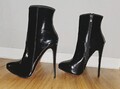 Jade High Heels Schwarz Lack Stiefelette echte 14cm Stiletto Gr. 39 40 42 43 44