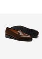 Penny Loafer aus braunem Leder und Kalbsleder