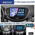 DAB+ 32G Carplay Android 14 Autoradio GPS Navi RDS Kam Für Hyundai i10 2007-2013
