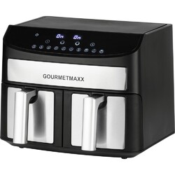 GourmetMaxx Heißluft-Fritteuse Zweikammer 7l Heißluft-Fritteuse  2400 W  Schw...