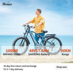 Ebike 26 Zoll Elektrofahrrad BAFANG 1000W E Mountainbike Samsung-Akku 17.5AH 48V🔥1000W Bafang Motor🔥King Display🔥840Wh 42km/h🔥