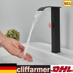 Infrarot Sensor Waschtischarmatur Wasserhahn Bad Einhand-Mischbatterien Schwarz
