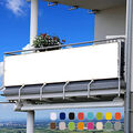 Balkon Sichtschutz Balkonbespannung Wasserdicht Winddicht UV-Schutz Weiß Neu