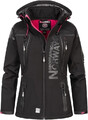 Geographical Norway Damen Jacke Softshelljacke Wasserdicht Schwarz Winterjacke