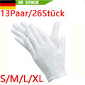 26Stück weiße weiche Arbeits Baumwollhandschuhe Servier Handschuhe Münzschmuck