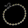 925 Sterling Silber Armband Birne Rund Saphir 276pcs Edelstein Schmuck 17.8cm