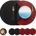 Tischsets 6er Set, Tischsets Abwaschbar Platzsets Rund Ø 38cm Platzdeckchen R...