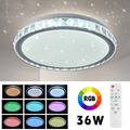 36W RGB LED Deckenleuchte Dimmbar Deckenlampe Sternenhimmel mit Fernbedienung DE