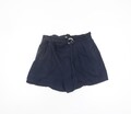 Zara Paperbag Shorts Damen Blau L High Waist