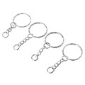 Poliertes Silber 25 mm Schlüsselanhänger Schlitzring kurze Kette Schlüsselringe Fundstücke