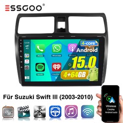 Für SUZUKI SWIFT III EZ MZ 2004-2009 4+64GB 10.1" Android 15 Autoradio GPS Navi