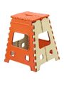 Robuster Kunststoff Tritthocker groß faltbar für Home Office orange-beige