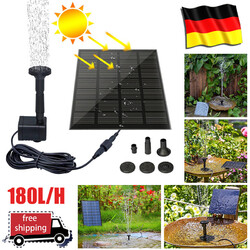 Neu Solar Pumpe Teichpumpe Springbrunnen Gartenbrunnen Brunnen Fontäne Pumpe DE