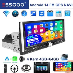 1 Din 6.9 Zoll Apple CarPlay Autoradio Android 14.0 GPS Navi WIFI RDS FM 64G kam
