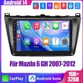 Autoradio Für Mazda 6 GG GH 2007-2012 Android 14.0 FM RDS GPS Navi WIFI FM 1+32G