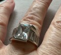 RING STERLINGSILBER STATEMENT FETT BLING EXQUISITES DESIGN BAGUETTES VIELE GRÖßEN
