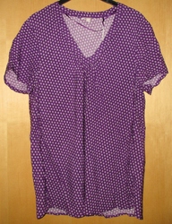 Esprit Bluse Shirt Blusenshirt Tunika Blümchen lila beere weiß Gr. 44 