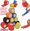 24Rollen Verband Kohäsiv Bandage Selbstklebend Haftbandage Fixierbinde5x4.5CM DE