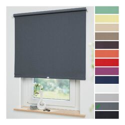 Springrollo Schnapprollo Mittelzugrollo Verdunkelungsrollo Fenster Grau