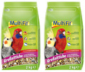 2x 2kg MultiFit Großsittichfutter Hauptfutter Vogelfutter Getreide Früchte (4kg)