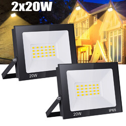 2X20W LED Fluter Flutlicht Strahler Scheinwerfer Baustrahler Garten Außen Lampe