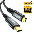 8K Gold USB-C zu USB-C Kabel 5A PD 100W Handy Laptop Schnellladekabel Datenkabel