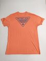 COLUMBIA PFG Herren orange Performance Angelausrüstung T-Shirt Rückseite Logo Grafik L