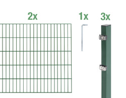 Alberts Doppelstabmattenzaun als Zaun-Komplettset anthrazit Höhe 140cm  Länge 4m